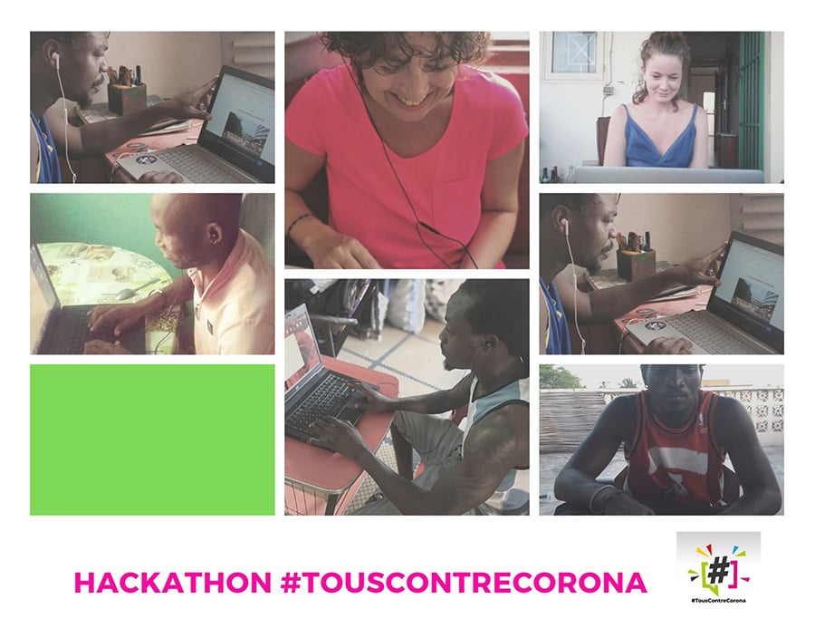 participants au hackathon #touscontrecorona au togo