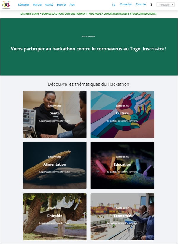 Plateforme HYPE pour le Hackathon au Togo